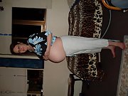 Pregnant wife shows off her belly