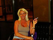 Sexy blonde milf Jill shows off her hot shaved pussy