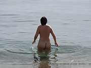 My wife salomé nude at the beach catching some sun