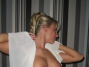 Naughty blonde girl GF show her hot boobs and pussy
