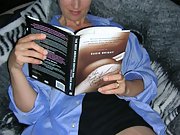 Willow Luvs a Good Read showing off big her tits