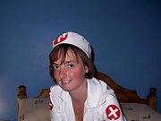 Sexy nurse loves having her hairy pussy checked in bed