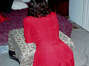 Laura Being Nasty In Her Pretty Red Dress Flashing Her Big Tits