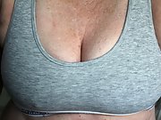 Flashing my big fat tits for your viewing and jerking pleasure.