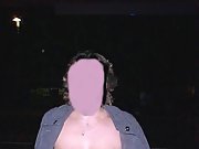 Mature german babe has naughty fun posing naked in public