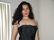 Brunette milf in hot lingerie exposes her big boobs