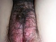 Hairy wife shows off her hairy pink pussy for husband