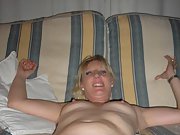 Blonde wife gives blowjob and then masturbates with a dildo