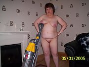 Naked mature bbw wife does housework