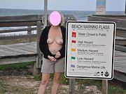 Sexy wife lost bet and walks on public beach naked