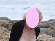 Sexy wife lost bet and walks on public beach naked