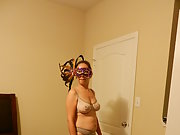 My wife and her first photo session wearing lingerie showing pussy