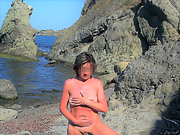 Several photos from my home album-my naked wife and sea beach
