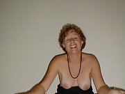 Mature wife Abby strips down showing her hairy pussy and tits