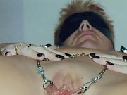  Wild pierced sex slave having fun with chains and her pussy
