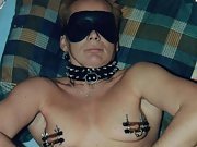  Wild pierced sex slave having fun with chains and her pussy