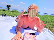 My naked wife Nadia and I on wacation on the lake.