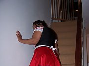 My sexy wife puts on her maid outfit and stripteases