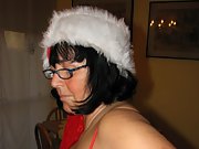 Mature wife with hairy pussy shows her big tits