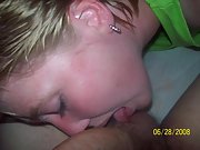 Horny blonde wife takes hard cock in her mouth like a pro