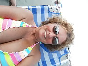Hot pictures of my sexy wife in her bikini on the beach