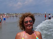 Hot pictures of my sexy wife in her bikini on the beach