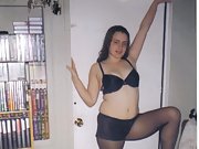 Dirty bitch wife poses in lingerie showing her assets