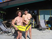 Sexy couple gets naked and has some fun in the sun