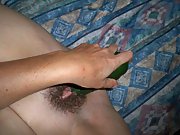 Couple has an intense lovemaking session with a cucumber too