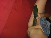 HOT WIFE FUCKING HER PUSSY WITH CUCUMBER AND OTHER ITEMS