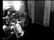 Turned on couple having sex in work time caught by security camera