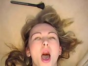 Young brunette films her face while hawing many loud orgasms